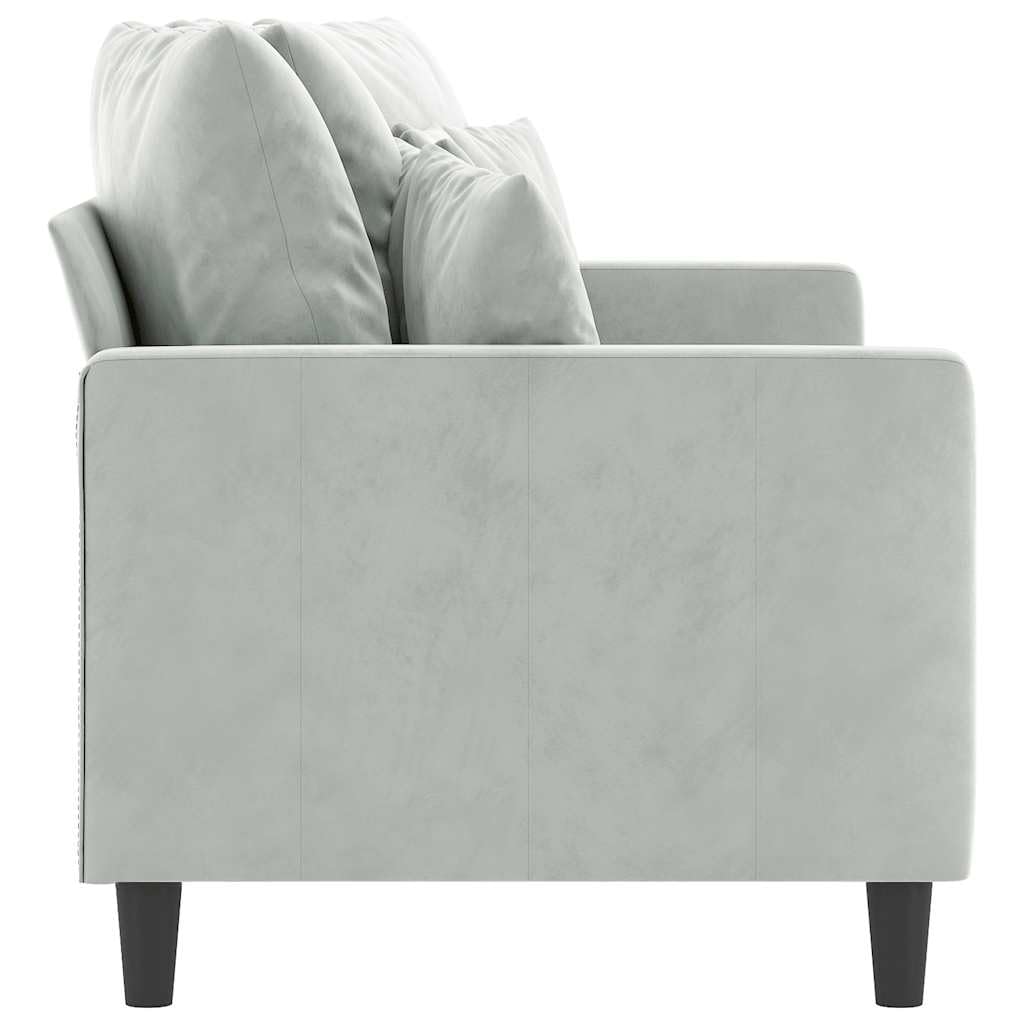 Light Gray Velvet 2-Seater Sofa P570