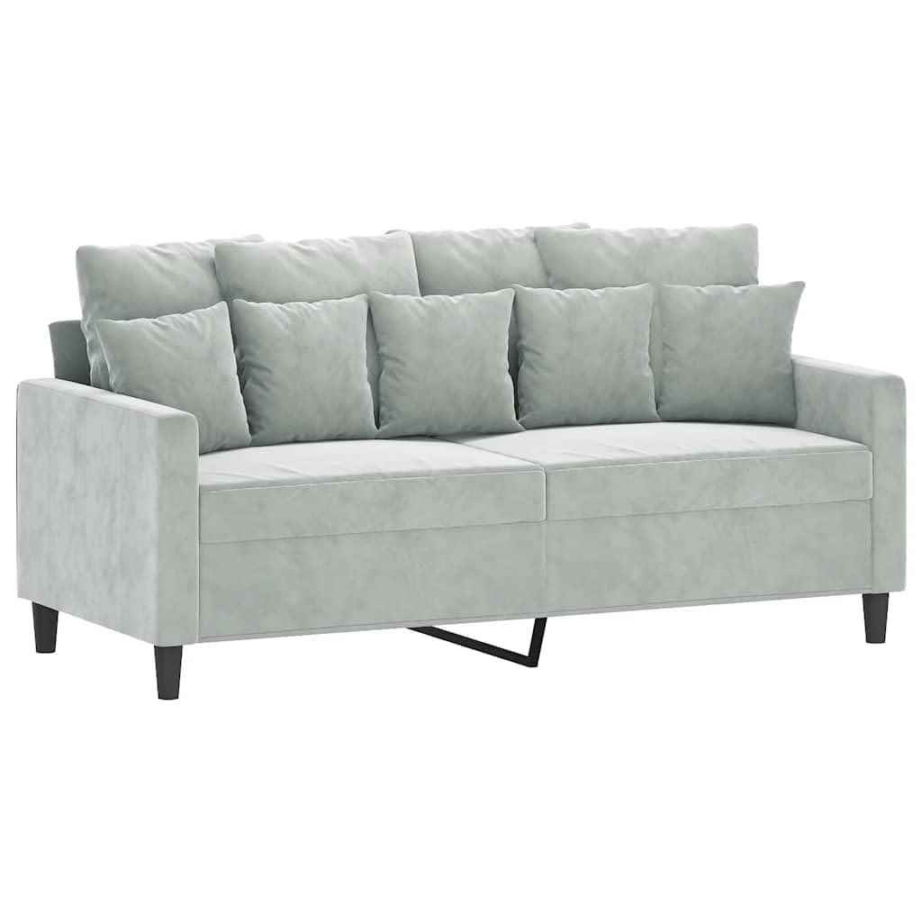 Light Gray Velvet 2-Seater Sofa P570