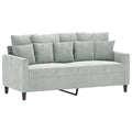 Light Gray Velvet 2-Seater Sofa P570