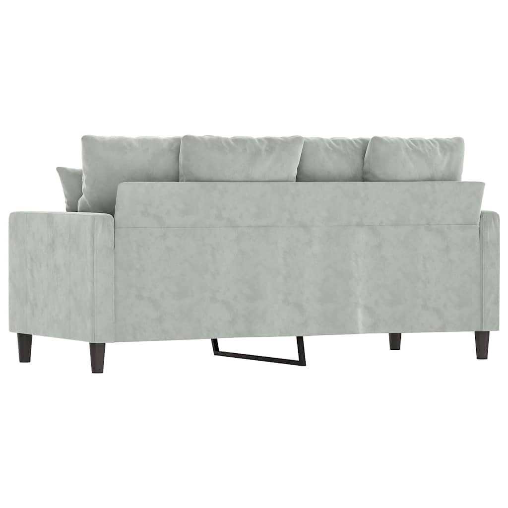 Light Gray Velvet 2-Seater Sofa P570