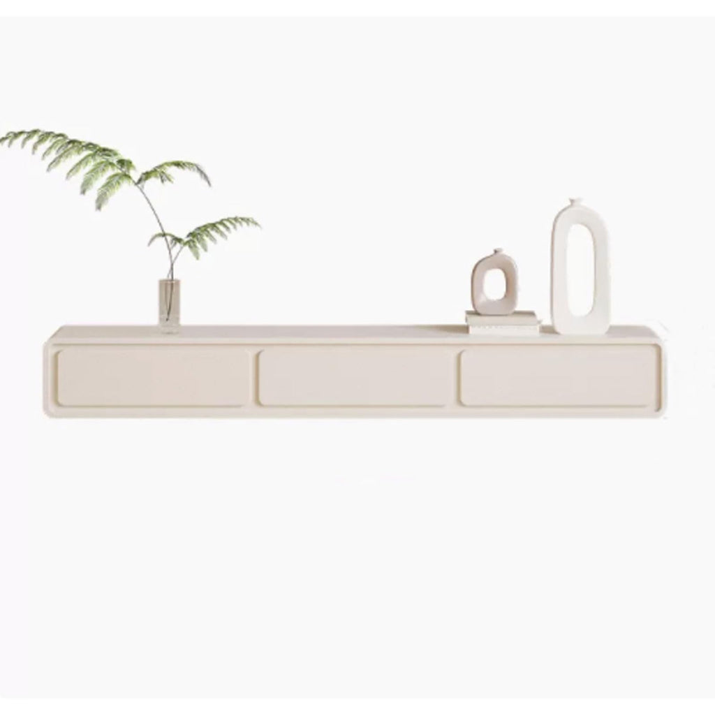Cream White Floating TV Stand with Drawers S958