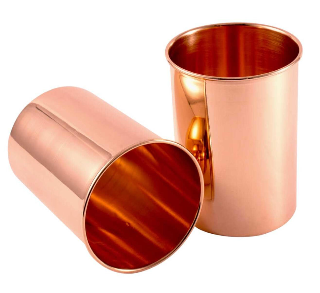 Copper Drinking Cups Set of 2, 350ml Unlined Uncoated A8279