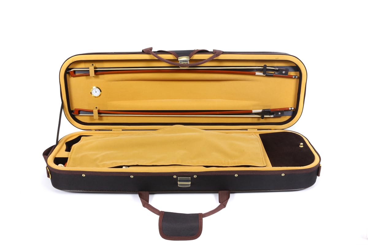 Oblong 4/4 Full Size Wooden Hard Shell Violin Case with Nylon Raincoat D956026