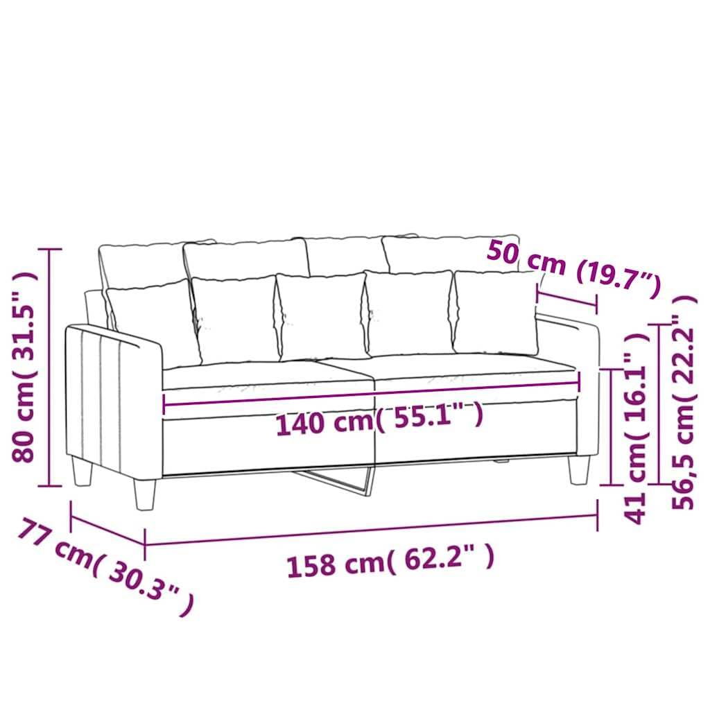 Light Gray Velvet 2-Seater Sofa P570