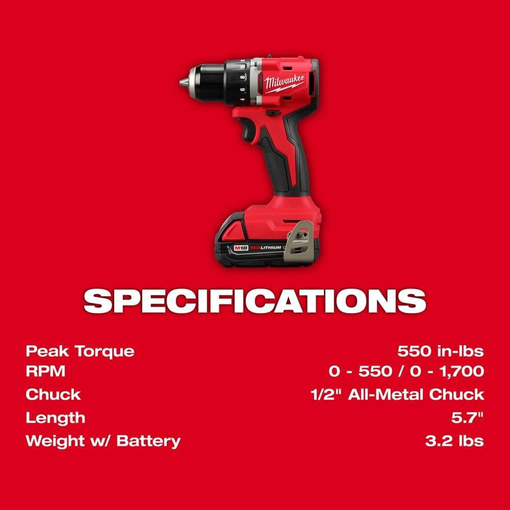 M18 Compact Brushless 1/2 Inch Drill/Driver Kit D86530