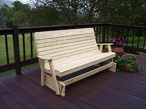 5' Pressure-Treated Pine Highback Patio Glider Bench K757265