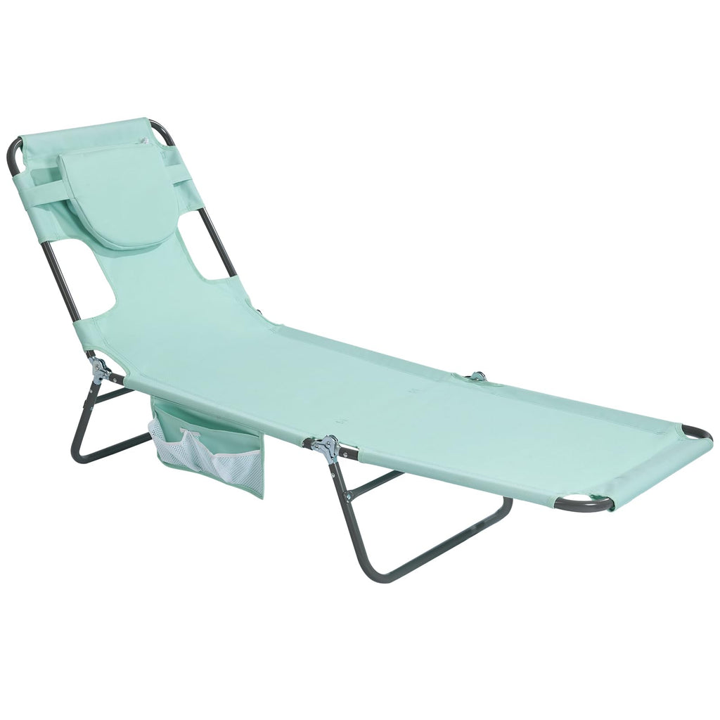 Portable Folding Beach Chair with Face Hole V45671