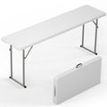 6 ft Narrow Folding Table with Handle & Safety Locks V225853