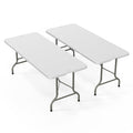 White 6-Foot Portable Plastic Folding Table 2 Pack Q241