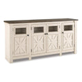 74" TV Stand with Glass-Inlay Doors B43303