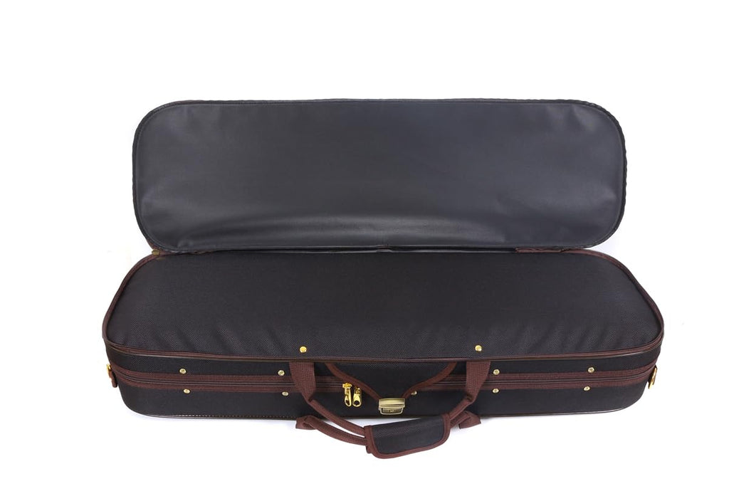Oblong 4/4 Full Size Wooden Hard Shell Violin Case with Nylon Raincoat D956026