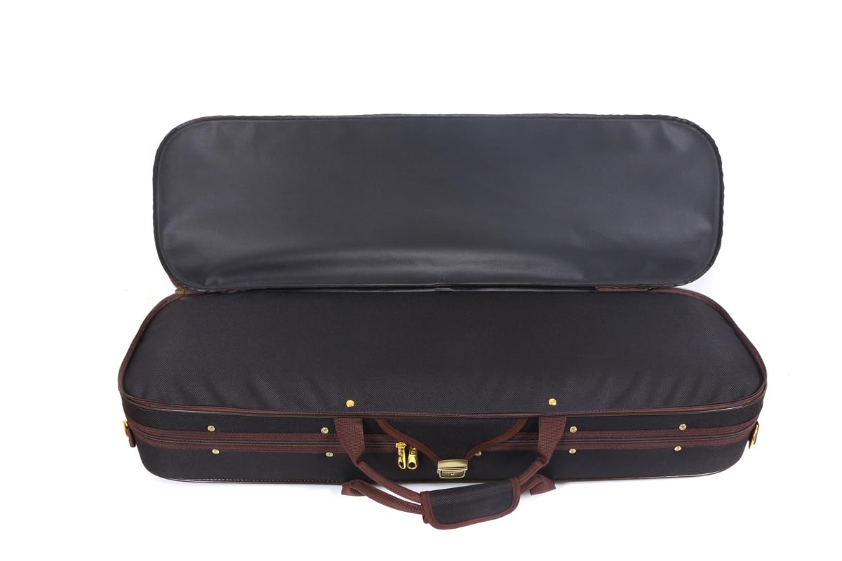 Oblong 4/4 Full Size Wooden Hard Shell Violin Case with Nylon Raincoat D956026