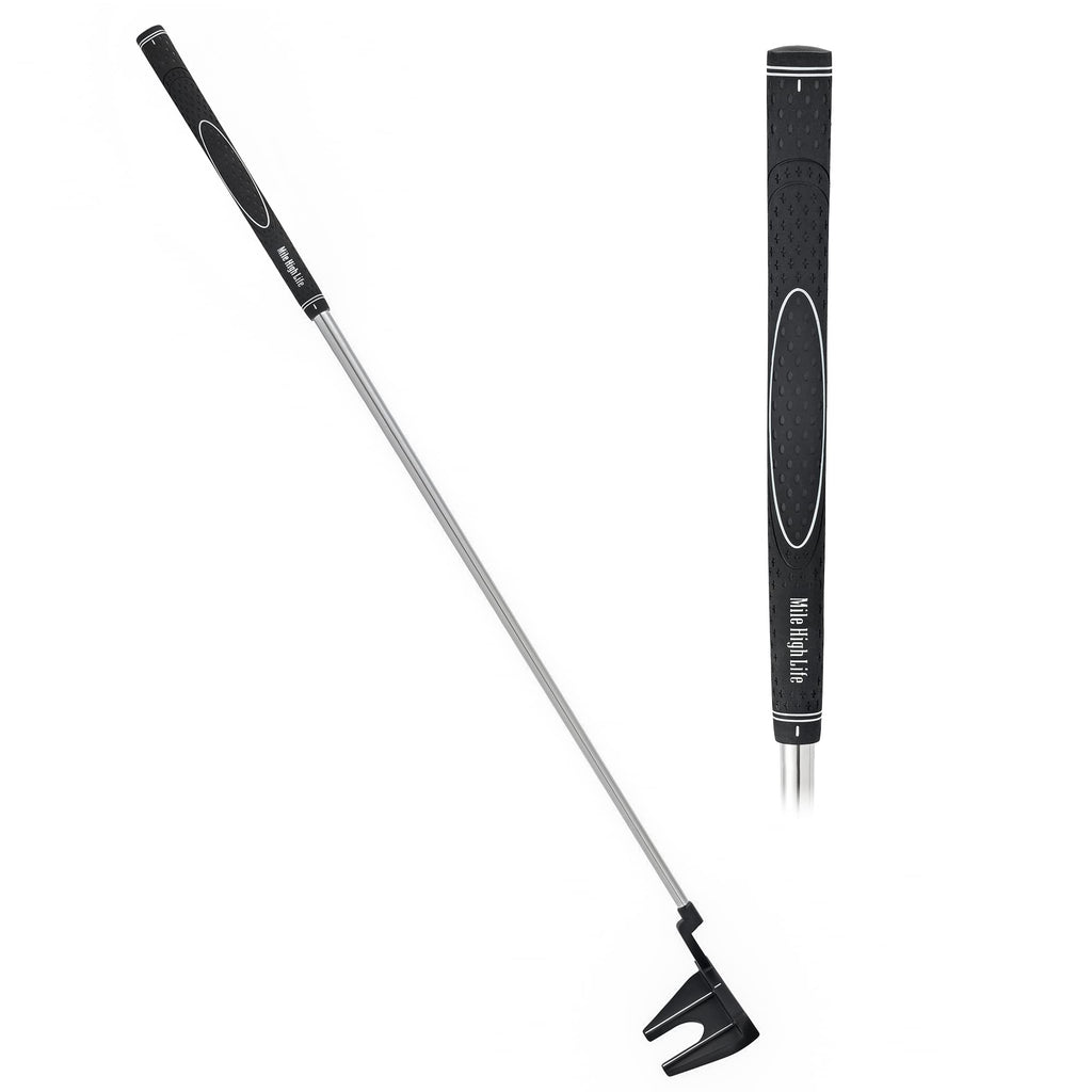 Right-Handed Matte Black Golf Putter with Aim Line & Grip F664