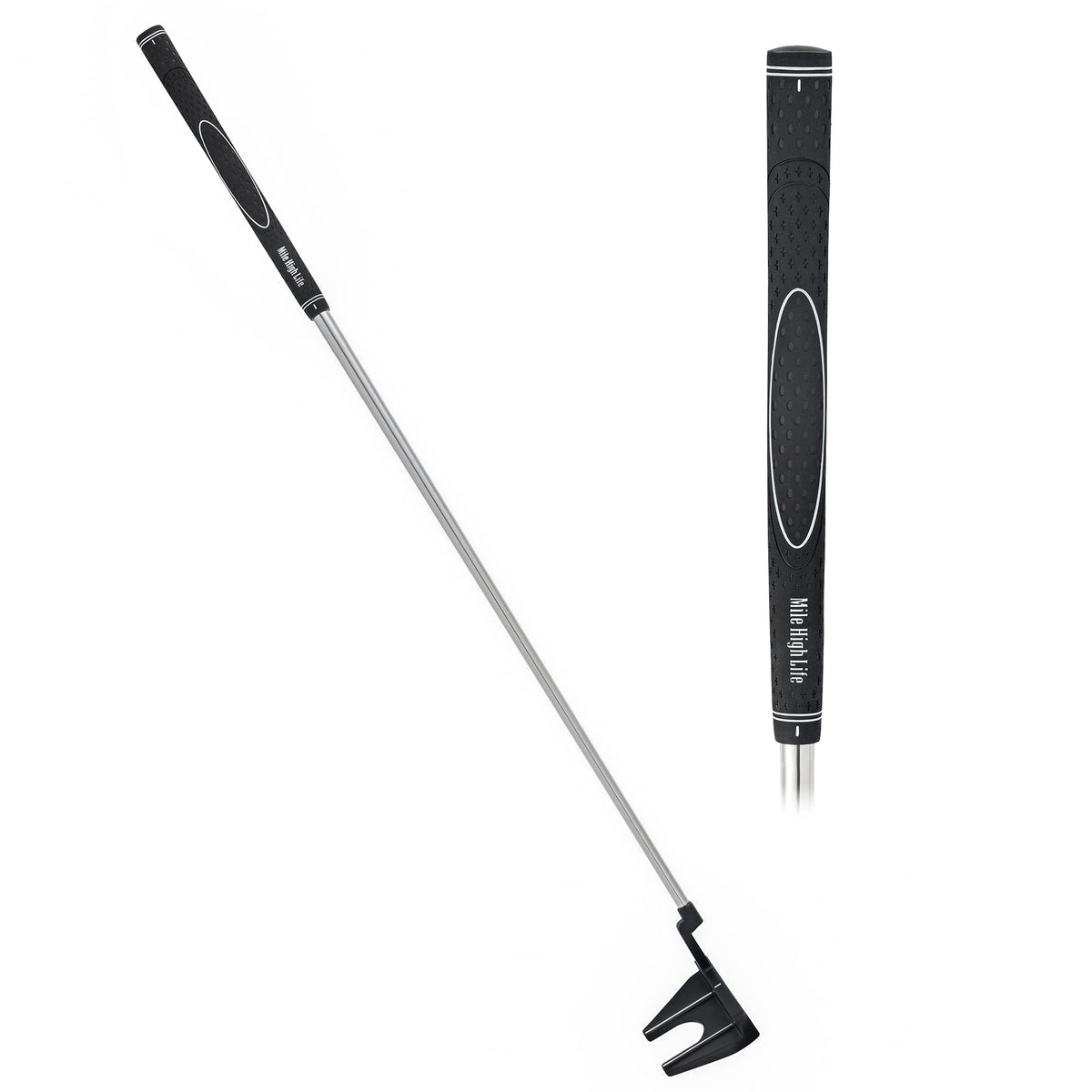 Right-Handed Matte Black Golf Putter with Aim Line & Grip F664