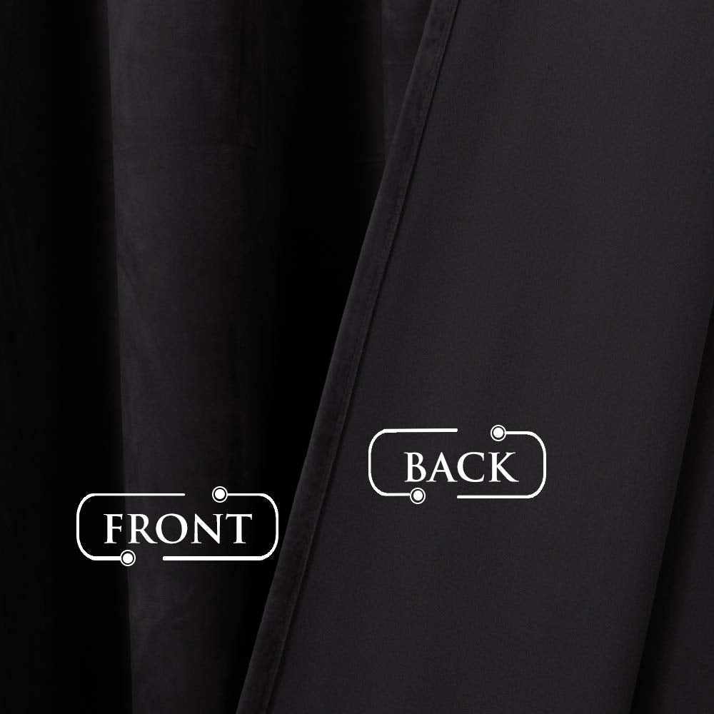 Black Velvet Blackout Curtains 2 Panels K8362