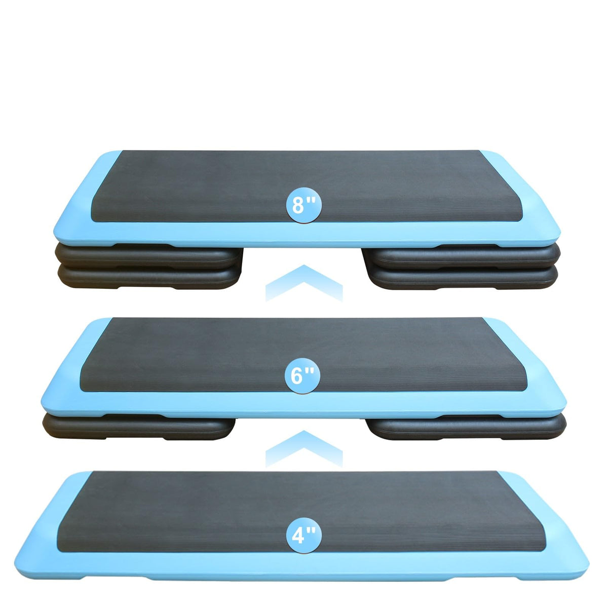 Adjustable Height Aerobic Step Platform with 4 Risers F3076