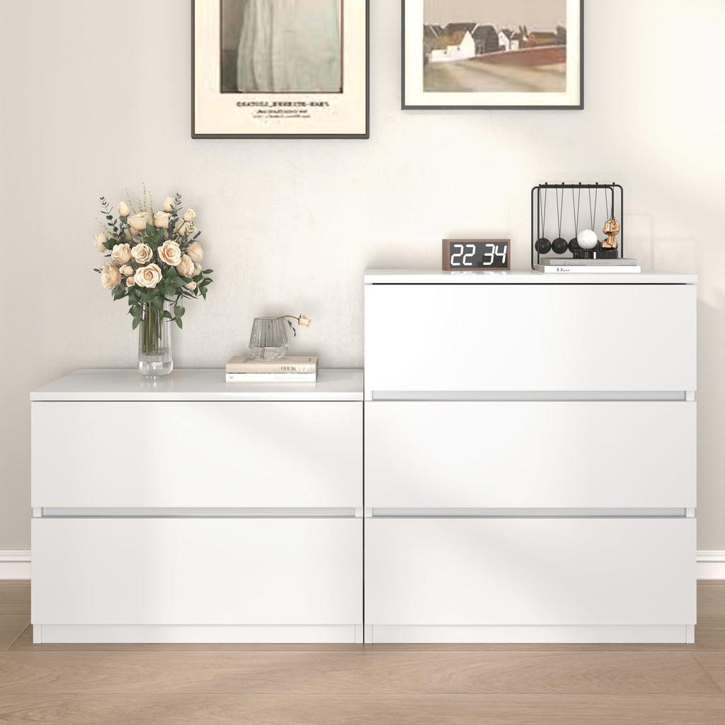 White 3 Drawer Wood Dresser P334