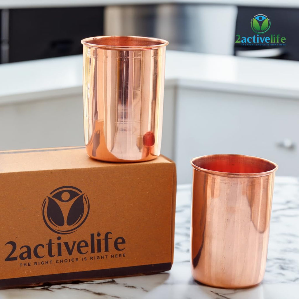 Copper Drinking Cups Set of 2, 350ml Unlined Uncoated A8279