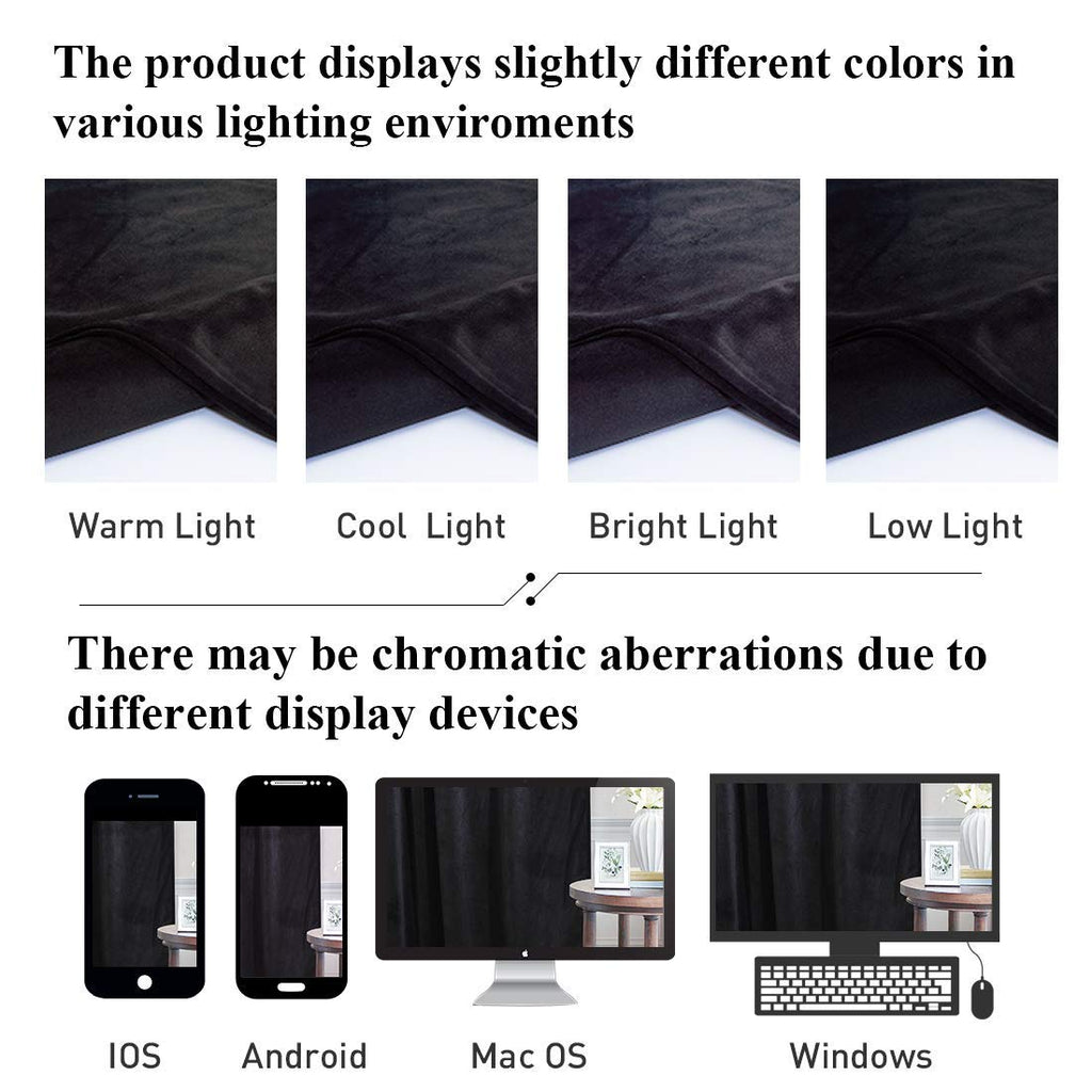 Black Velvet Blackout Curtains 2 Panels K8362