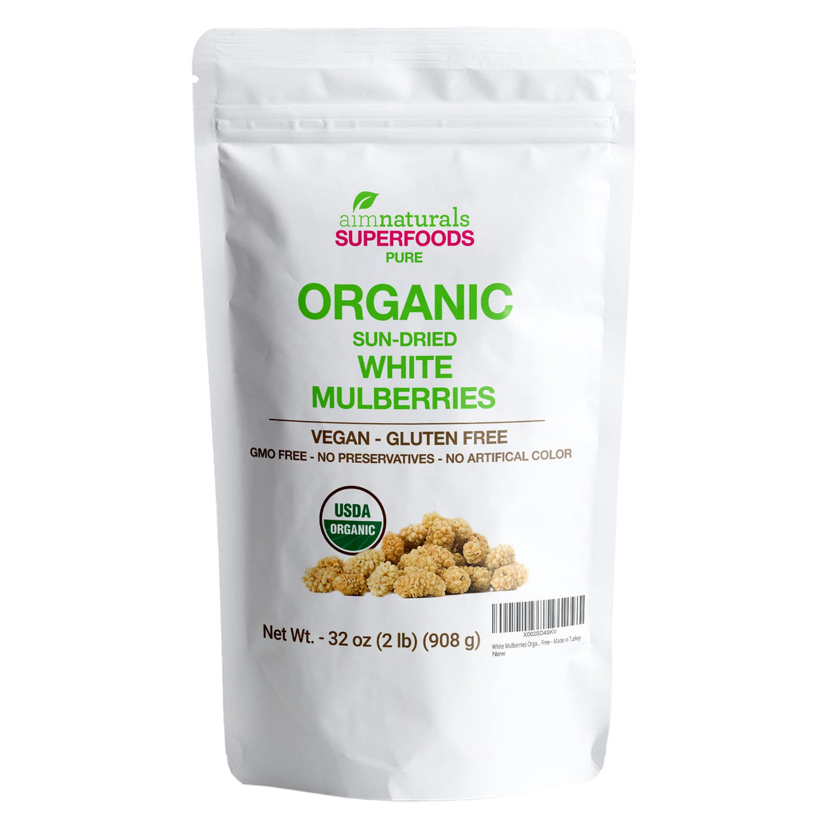 Dried White Mulberries 2 Lbs Q8008
