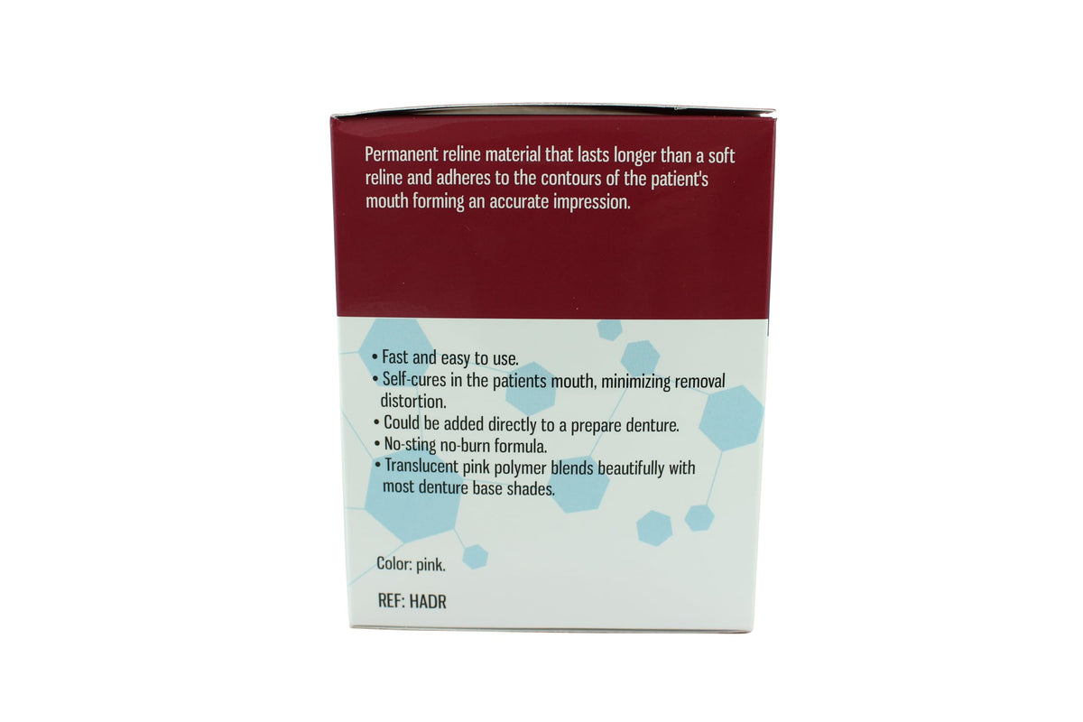 Hard Denture Reline Kit, Acrylic-Based, Self-Curing, Translucent Pink T96666