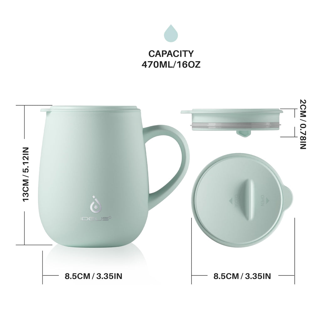 16 oz Insulated Coffee Mug with Lid and Handle T973530