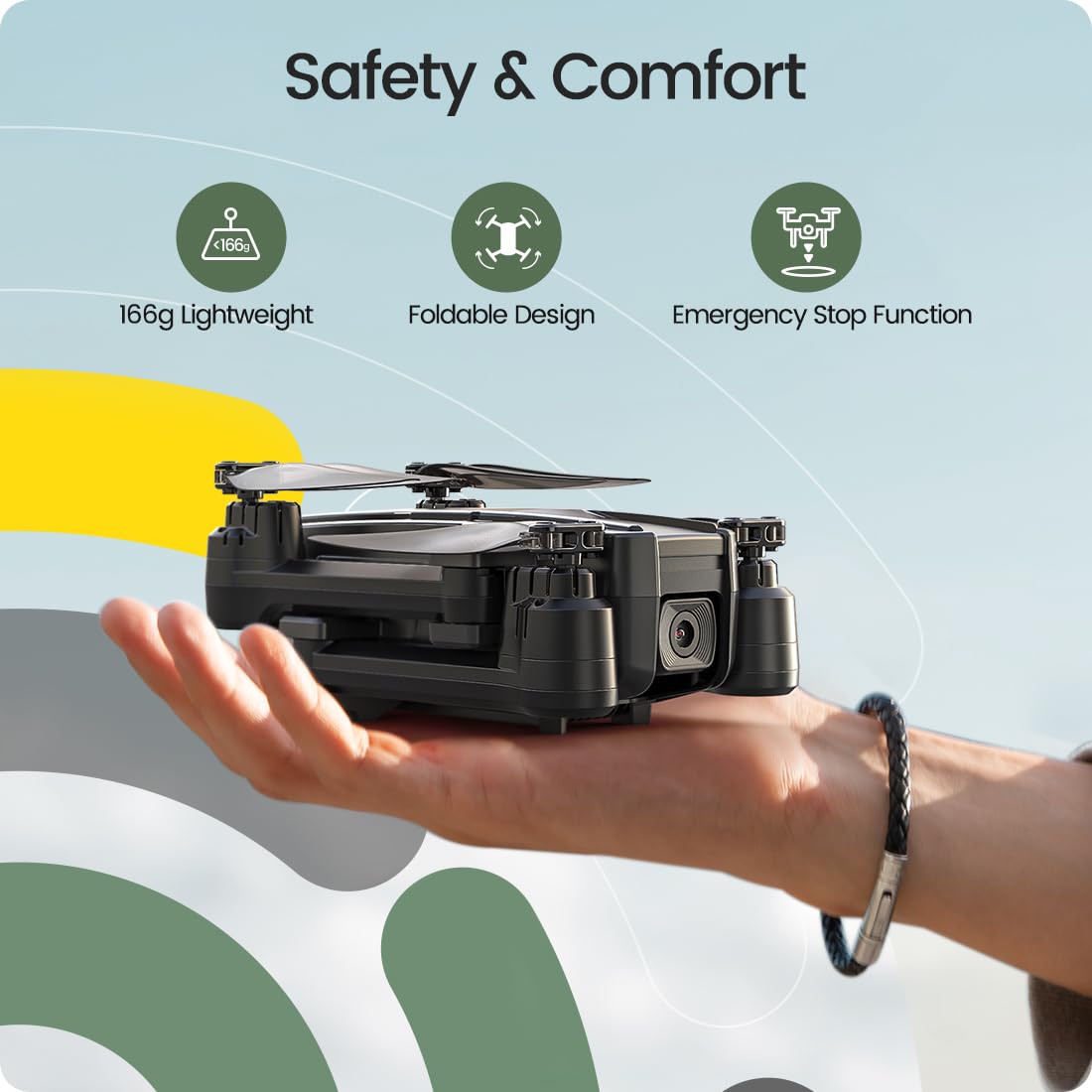 Foldable FPV Drone with 1080P WiFi Camera and Carrying Case F110
