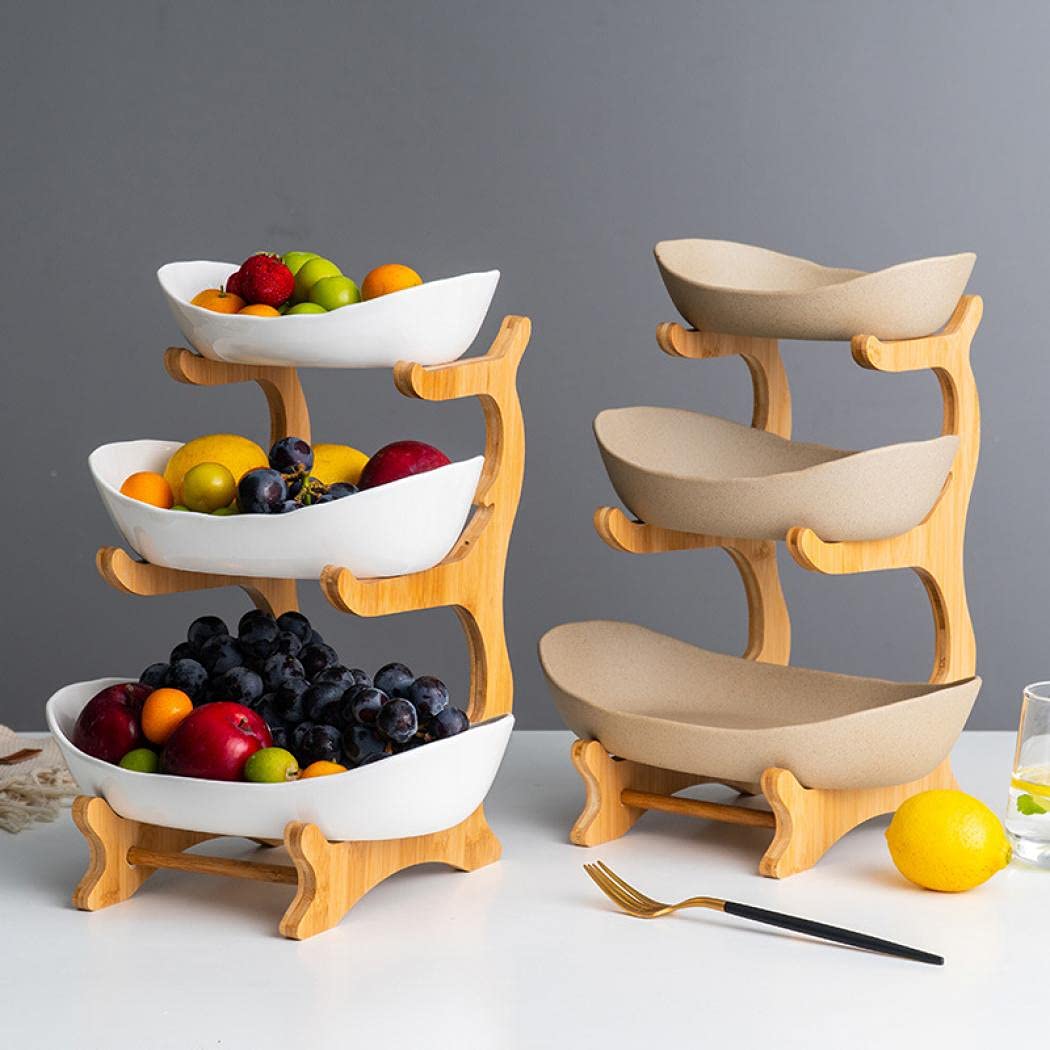 3 Tier Ceramic Fruit Basket Stand H110