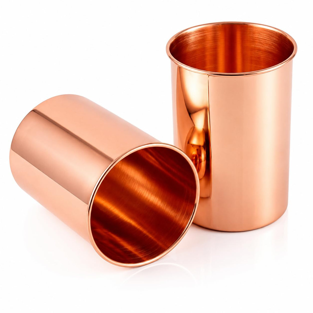 Copper Drinking Cups Set of 2, 350ml Unlined Uncoated A8279