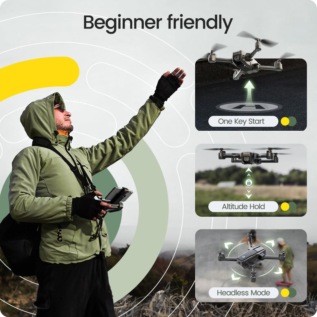 Foldable FPV Drone with 1080P WiFi Camera and Carrying Case F110