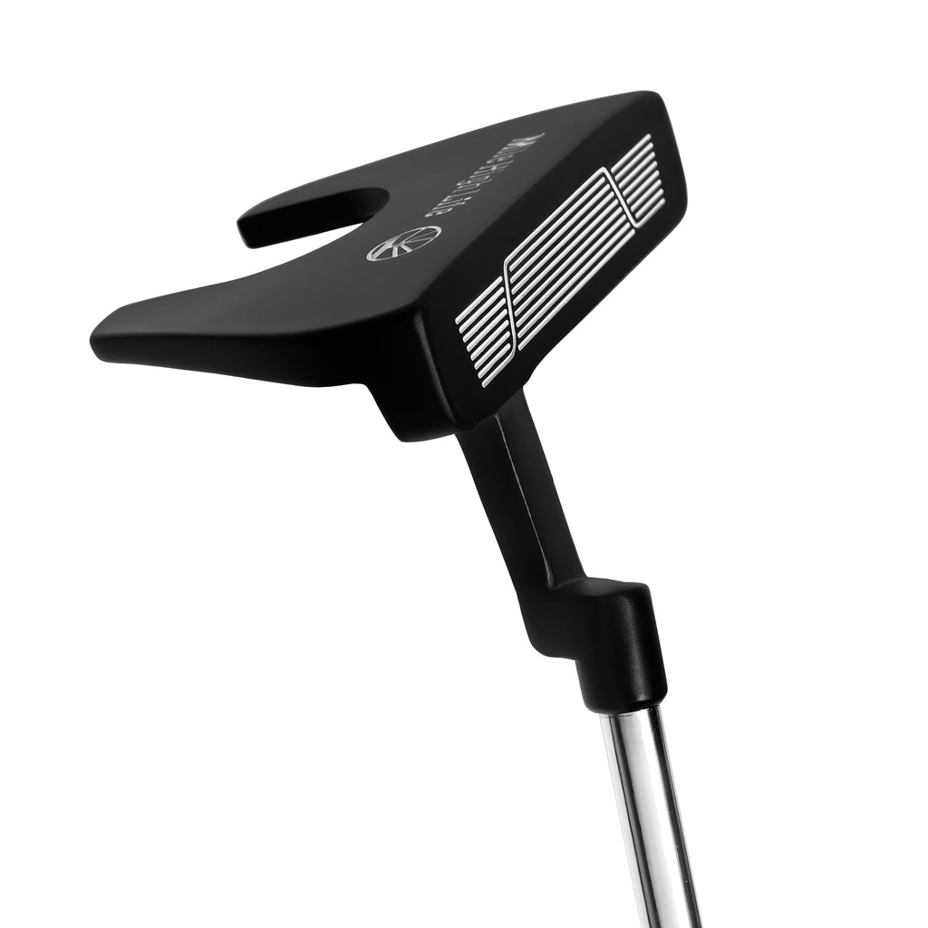 Right-Handed Matte Black Golf Putter with Aim Line & Grip F664