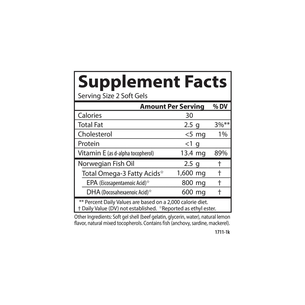 Omega-3 1600mg Soft Gels 90 Count S26853