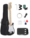 30 Inch Kids Electric Guitar Kit with 5W Amp Black C5660