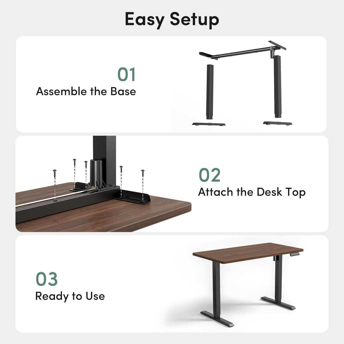 48 x 24 Black Walnut Adjustable Standing Desk Z83425