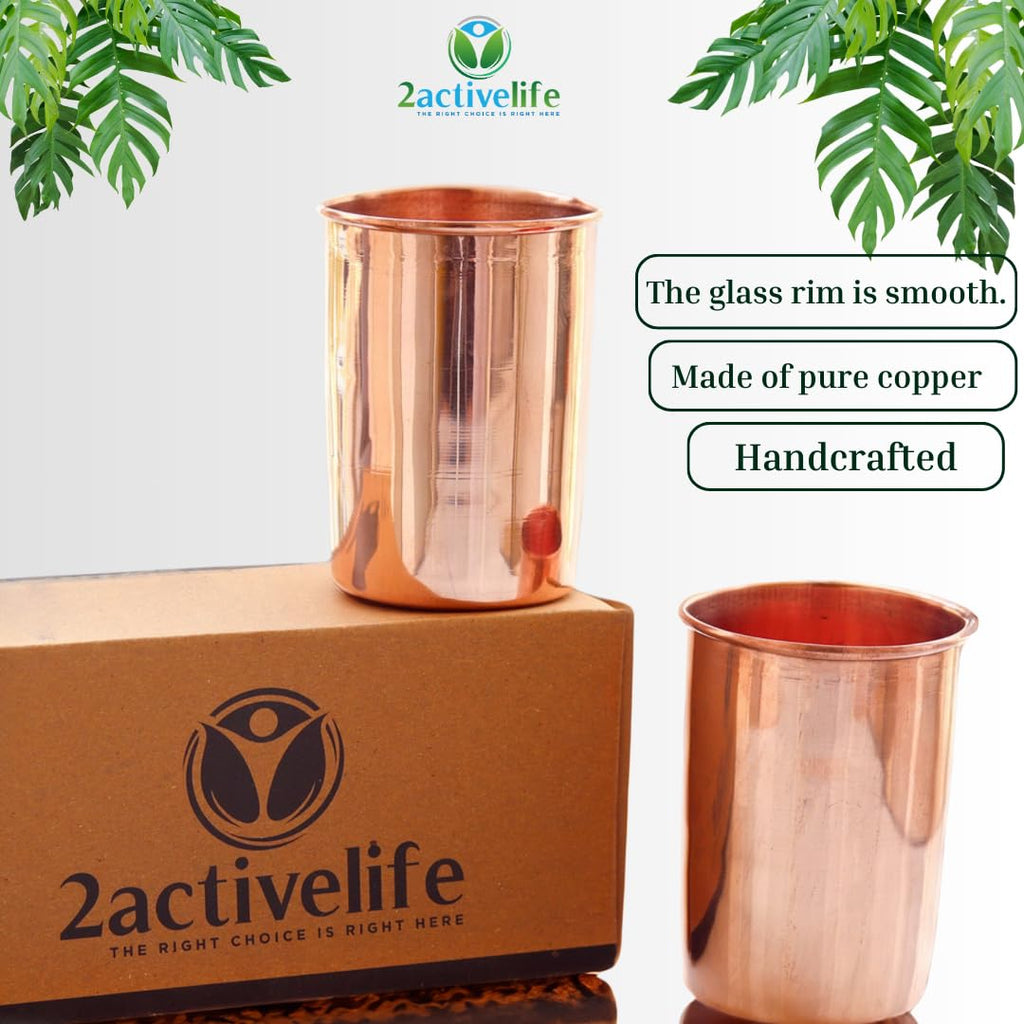 Copper Drinking Cups Set of 2, 350ml Unlined Uncoated A8279