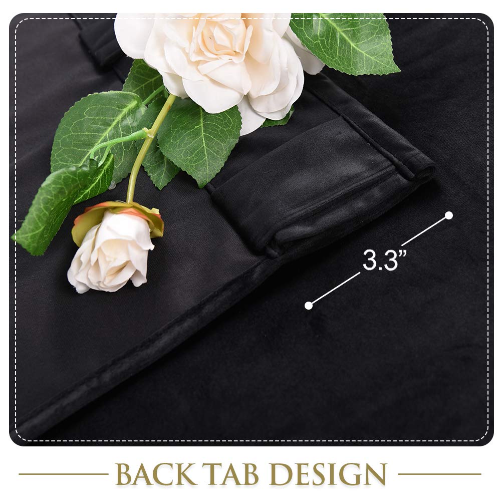 Black Velvet Blackout Curtains 2 Panels K8362