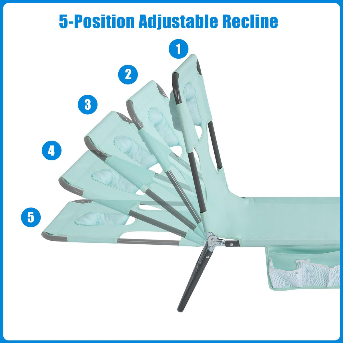 Portable Folding Beach Chair with Face Hole V45671