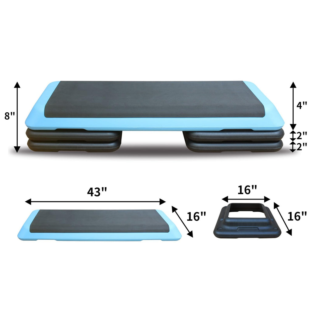 Adjustable Height Aerobic Step Platform with 4 Risers F3076