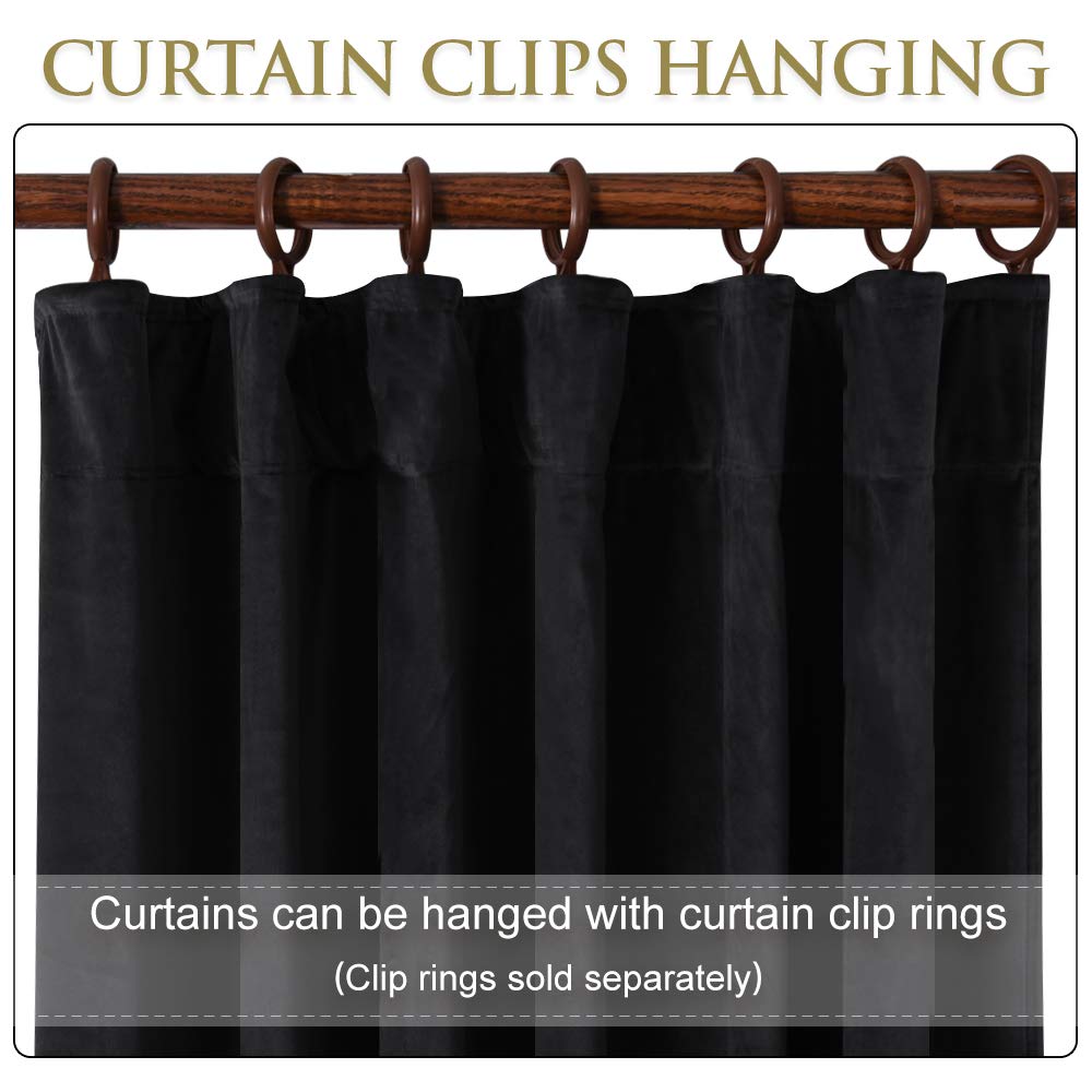Black Velvet Blackout Curtains 2 Panels K8362