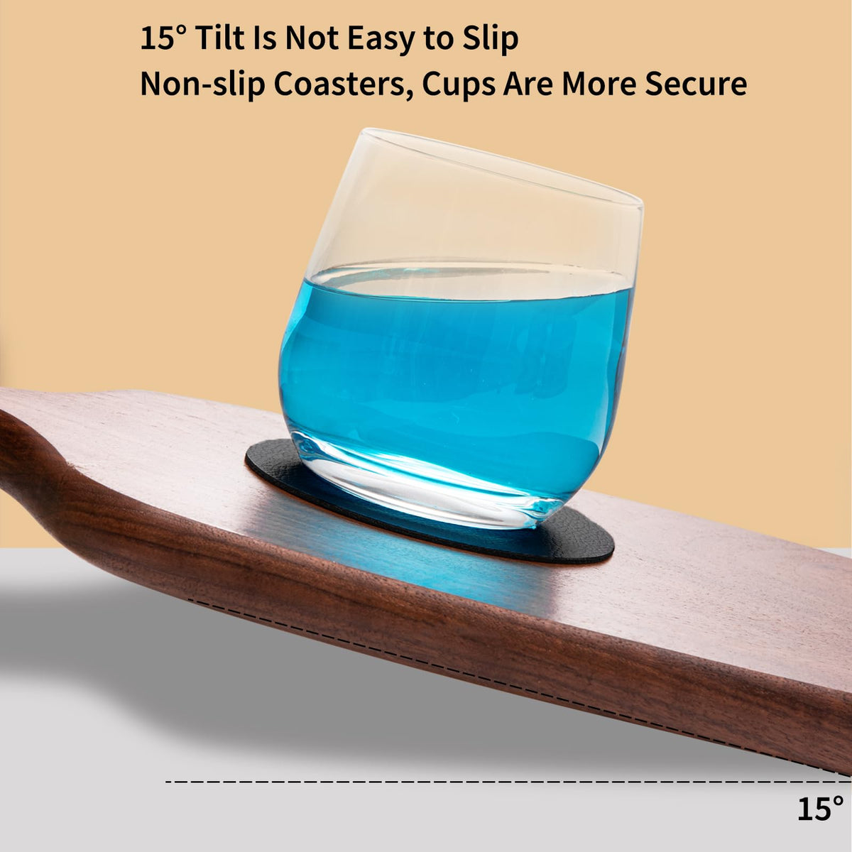 Faux Leather Drink Coasters with Holder, Set of 12 F85358
