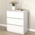 White 3 Drawer Wood Dresser P334