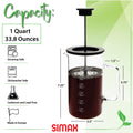 1 Liter Dishwasher Safe Borosilicate Glass French Press A904072