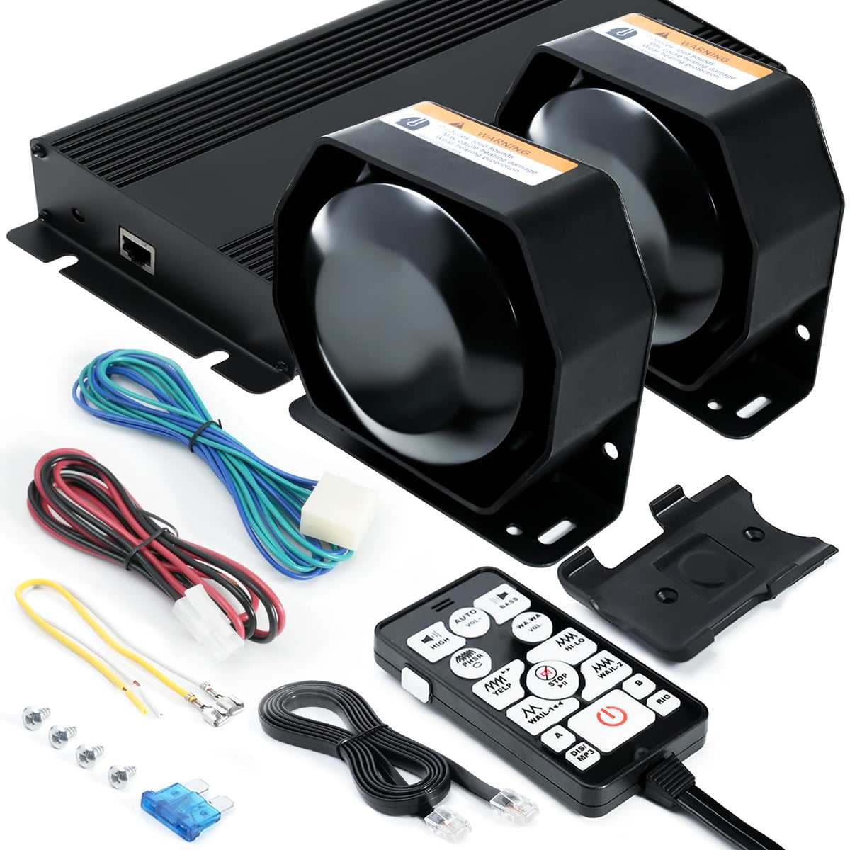 400W 12V 37 Tone Emergency Siren PA System with Microphone L31675