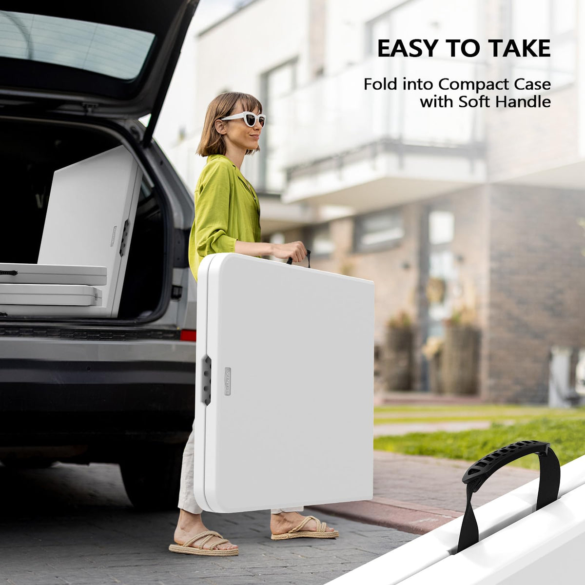 White 6-Foot Portable Plastic Folding Table 2 Pack Q241