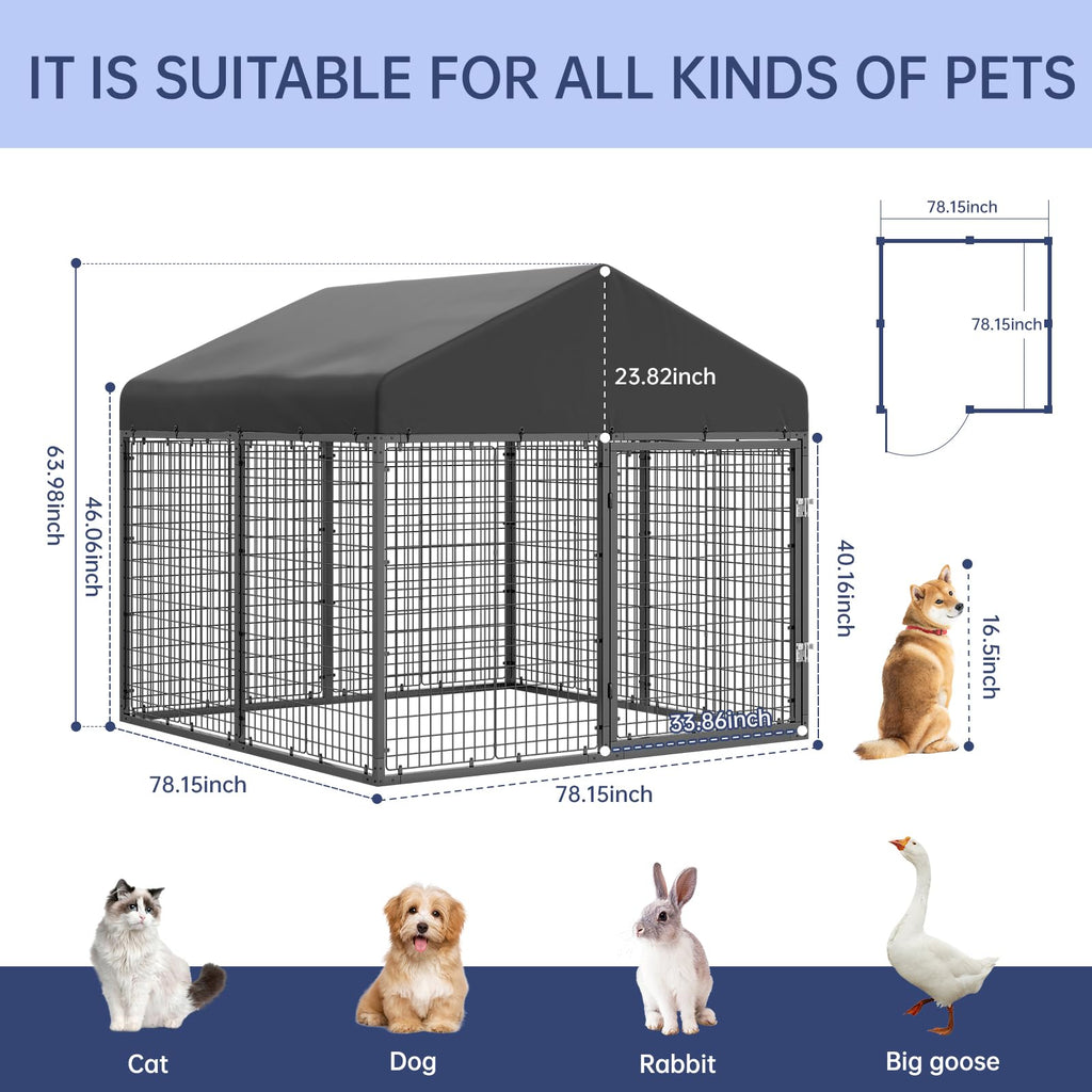 79” x 79” Large Outdoor Dog Enclosure M4664