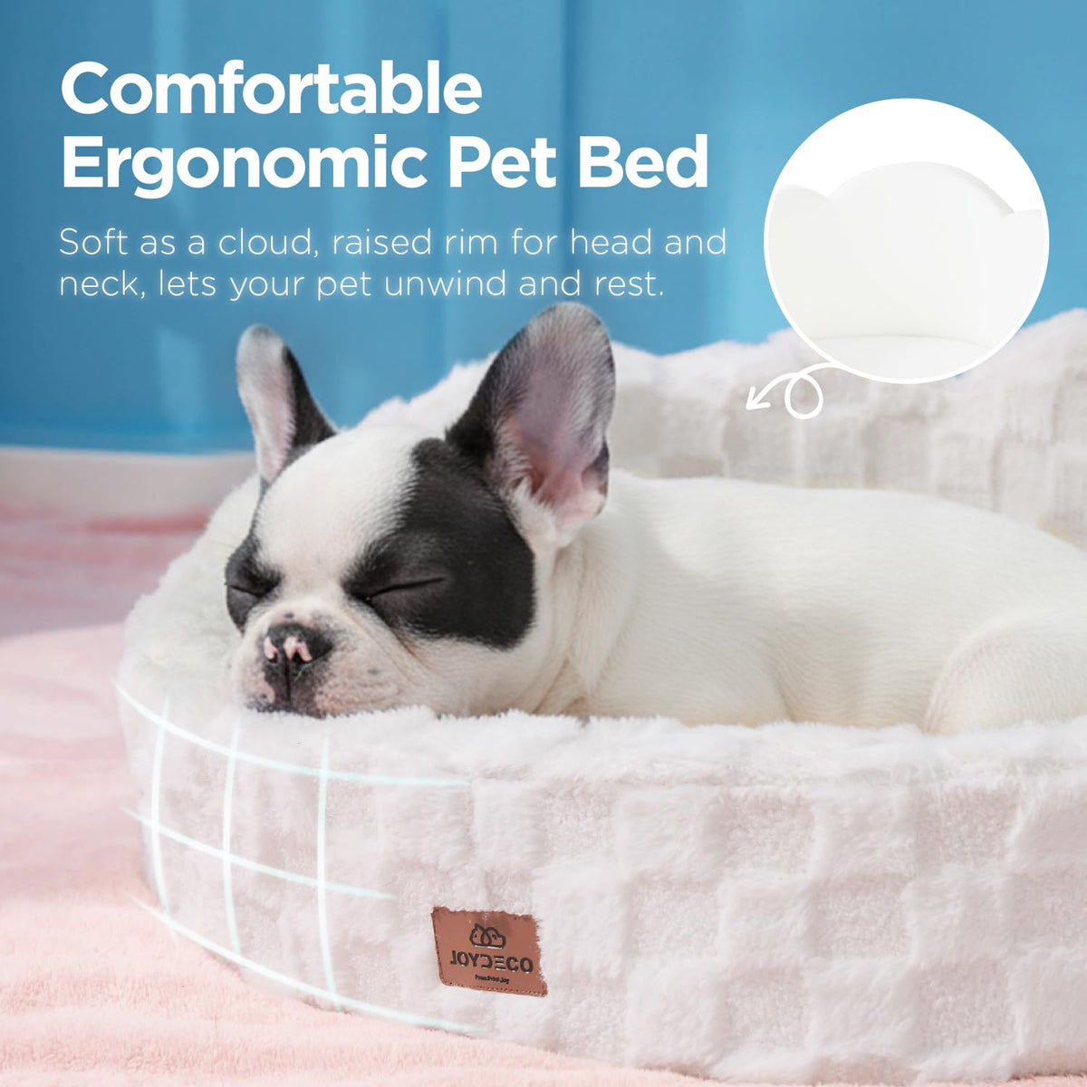 Washable Dog Bed with Orthopedic Foam White Q377