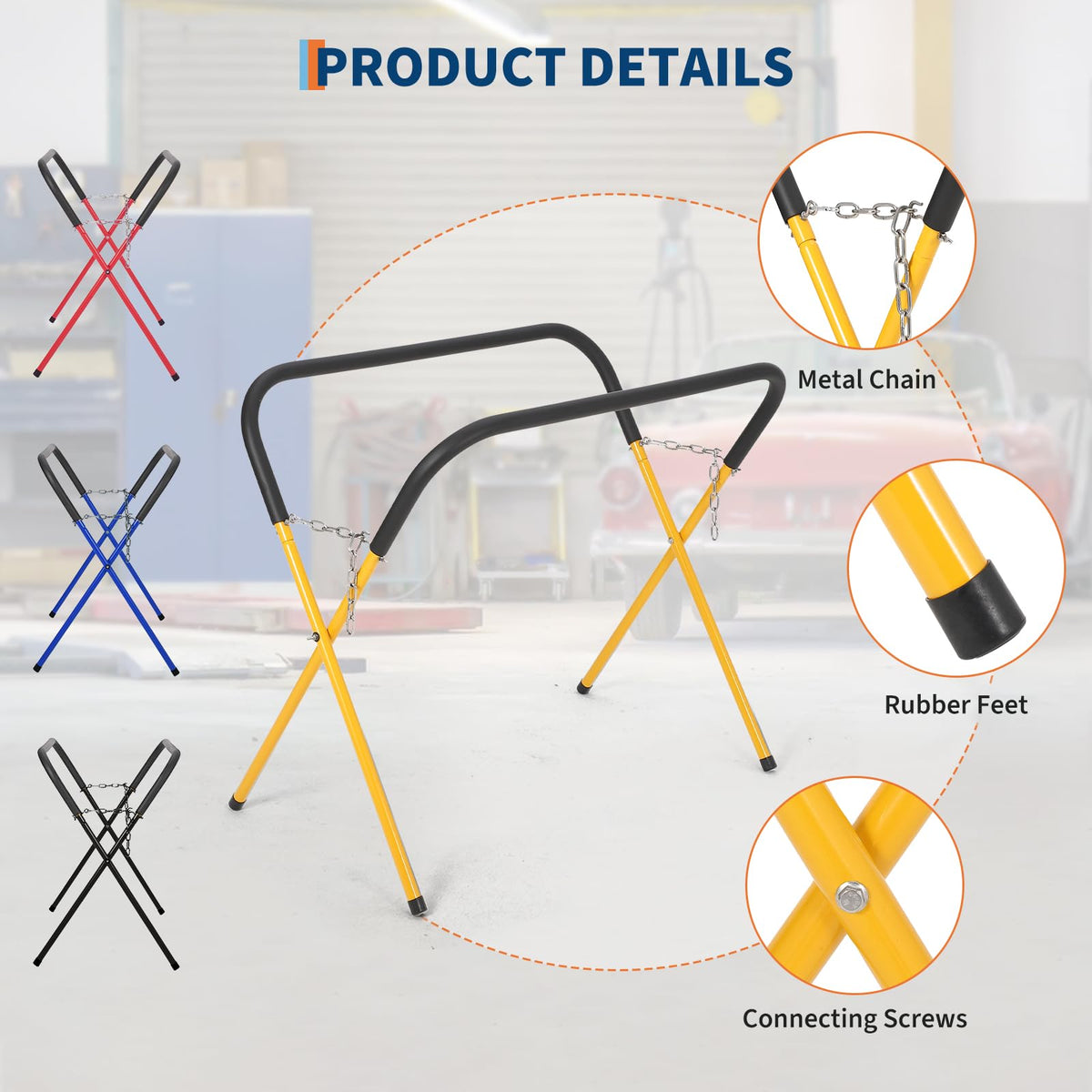 Heavy Duty Folding Work Stand, 500LB Capacity Portable Work Table J15871