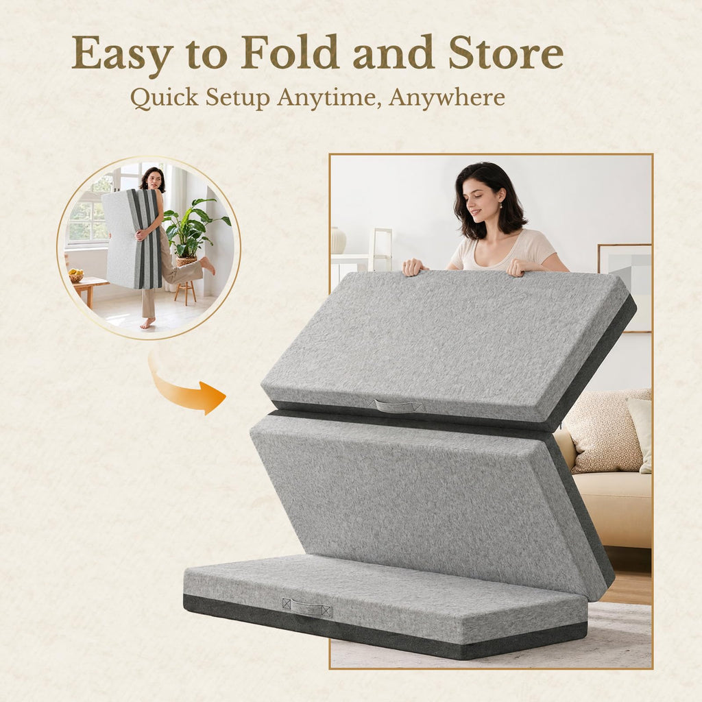 6 Inch Tri-Fold Memory Foam Mattress G9612