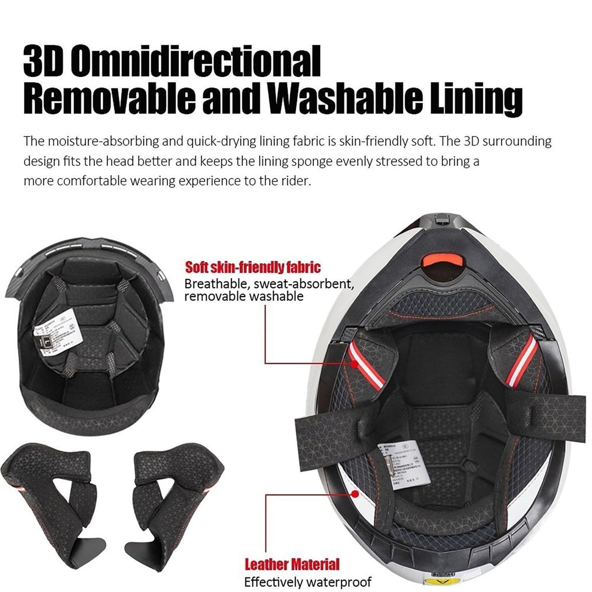 Bluetooth Modular Motorcycle Helmet with Dual Visors A42772