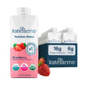 Organic Nutrition Shake, Strawberry, 16g Protein, 12 Pack Z17031